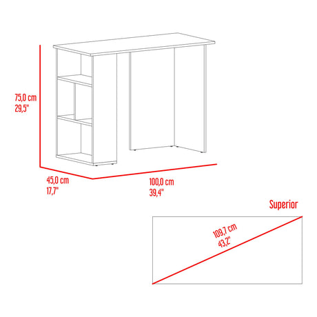 Escritorio Avis Nogal y Bardolino 100x75cm sin Cajones - ESCRITORIOS | Bylmo