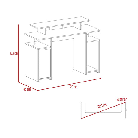 Escritorio Gamer Keria Lite Wengue 120x88.5cm sin Cajones - ESCRITORIOS | Bylmo