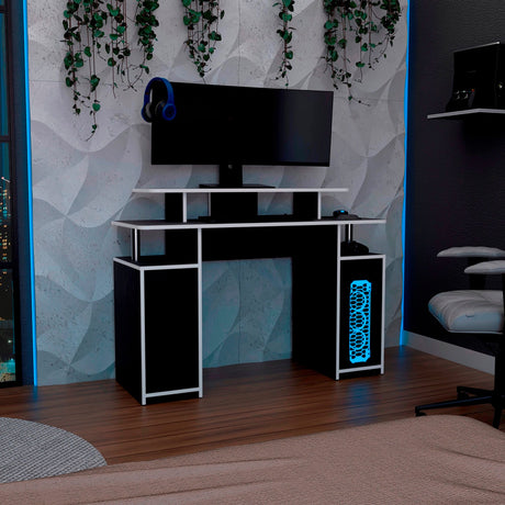 Escritorio Gamer Keria Lite Wengue 120x88.5cm sin Cajones - ESCRITORIOS | Bylmo
