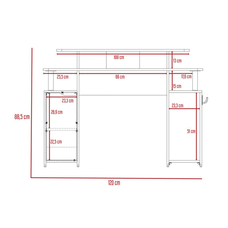 Escritorio Gamer Keria Lite Wengue 120x88.5cm sin Cajones - ESCRITORIOS | Bylmo