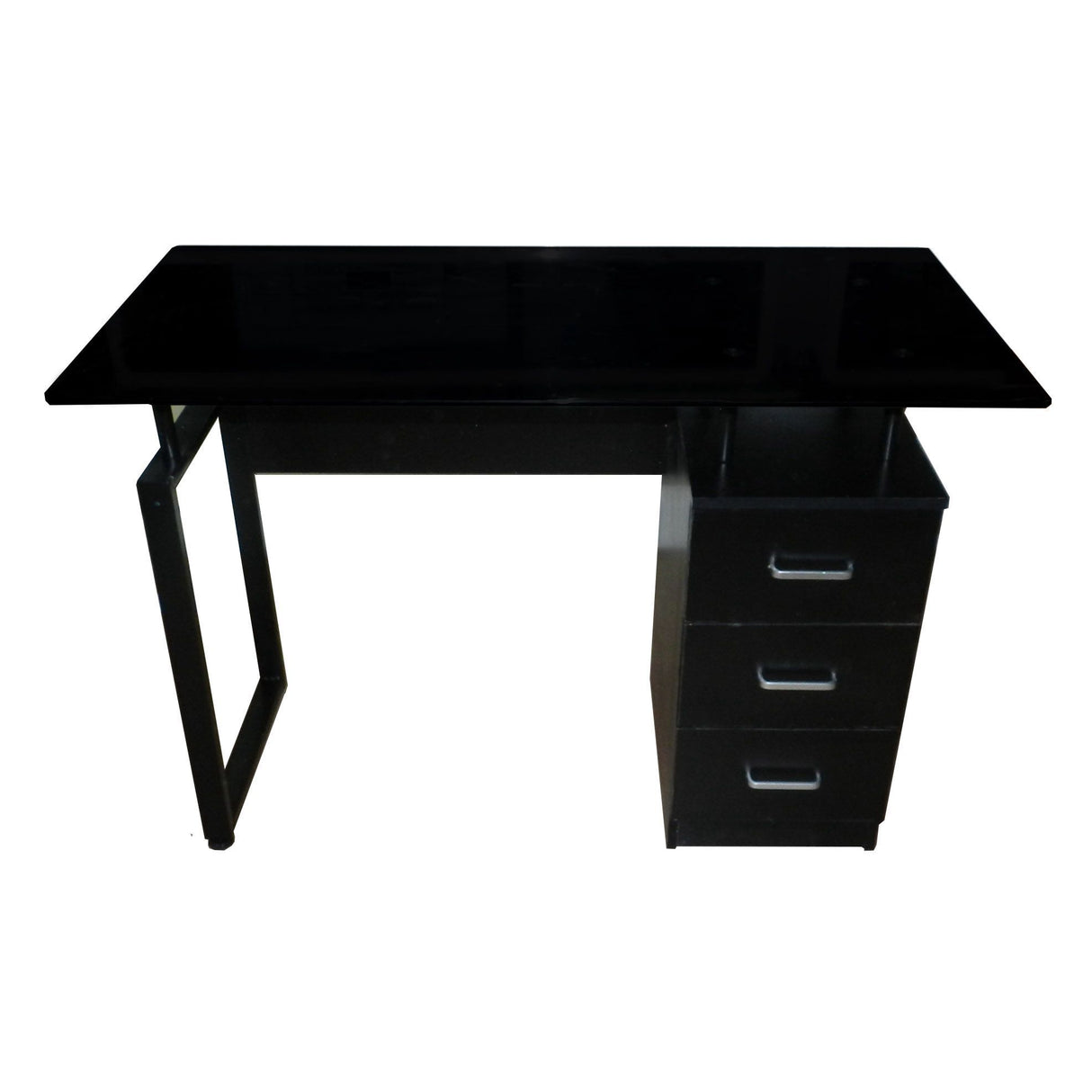 Escritorio Millau Negro 110x74cm con Un Cajón - ESCRITORIOS | Bylmo