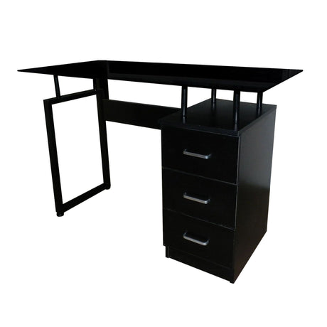 Escritorio Millau Negro 110x74cm con Un Cajón - ESCRITORIOS | Bylmo