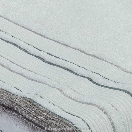 Toalla de Cuerpo Cocoa Blanco y Gris 70x140cm Fondo Entero - TOALLAS | Bylmo