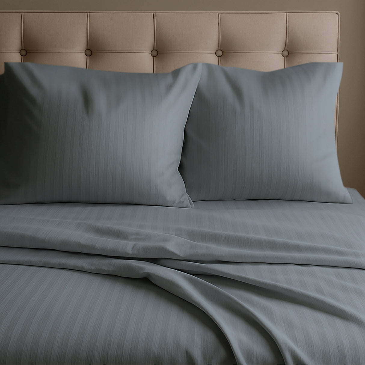 Juego de Sábanas Polialgodon Gris Oscuro Para Cama Doble 140 X 190 Cm Antiácaros y Antiarrugas - SABANAS | Bylmo