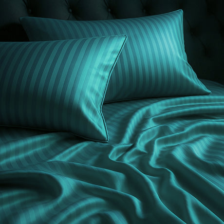 Juego de Sábanas Polialgodon Turquesa Para Cama Doble 140 X 190 Cm Antiácaros y Antiarrugas - SABANAS | Bylmo