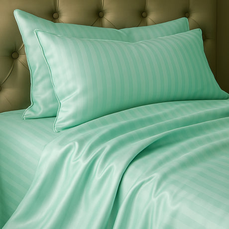 Juego de Sábanas Polialgodon Verde Menta Para Cama Doble 140 X 190 Cm Antiácaros y Antiarrugas - SABANAS | Bylmo