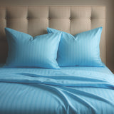 Juego de Sábanas Polialgodon Azul Celeste Para Cama Semidoble 120 X 190 Cm Antiácaros y Antiarrugas - SABANAS | Bylmo