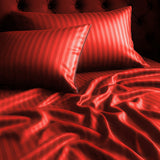 Juego de Sábanas Polialgodon Rojo Para Cama Sencilla 100 X 190 Cm Antiácaros y Antiarrugas - SABANAS | Bylmo