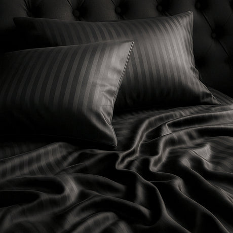 Juego de Sábanas Polialgodon Negro Para Cama Queen 160 X 190 Cm Antiácaros y Antiarrugas - SABANAS | Bylmo