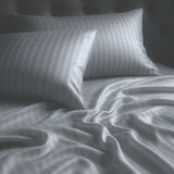 Juego de Sábanas Polialgodon Gris Claro Para Cama Queen 160 X 190 Cm Antiácaros y Antiarrugas - SABANAS | Bylmo