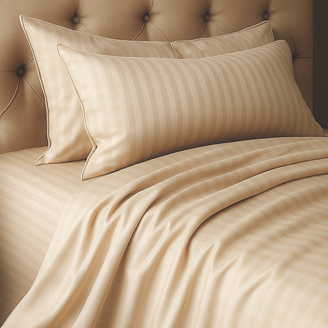 Juego de Sábanas Polialgodon Beige Claro Para Cama Queen 160 X 190 Cm Antiácaros y Antiarrugas - SABANAS | Bylmo