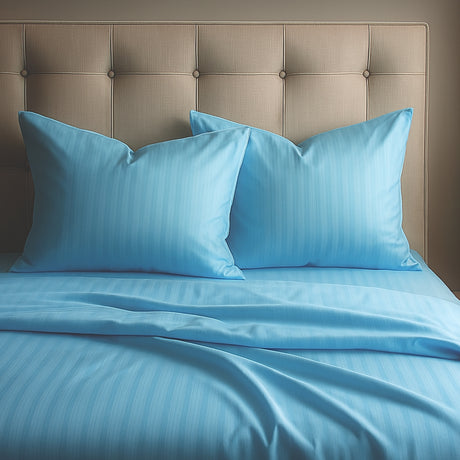 Juego de Sábanas Polialgodon Azul Celeste Para Cama Queen 160 X 190 Cm Antiácaros y Antiarrugas - SABANAS | Bylmo