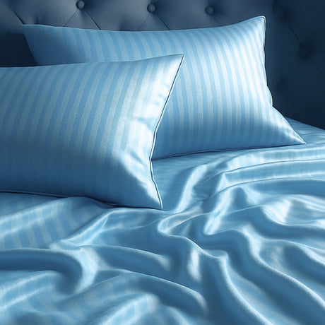 Juego de Sábanas Polialgodon Azul Celeste Para Cama Queen 160 X 190 Cm Antiácaros y Antiarrugas - SABANAS | Bylmo