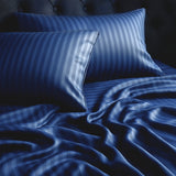 Juego de Sábanas Polialgodon Azul Oscuro Para Cama Queen 160 X 190 Cm Antiácaros y Antiarrugas - SABANAS | Bylmo