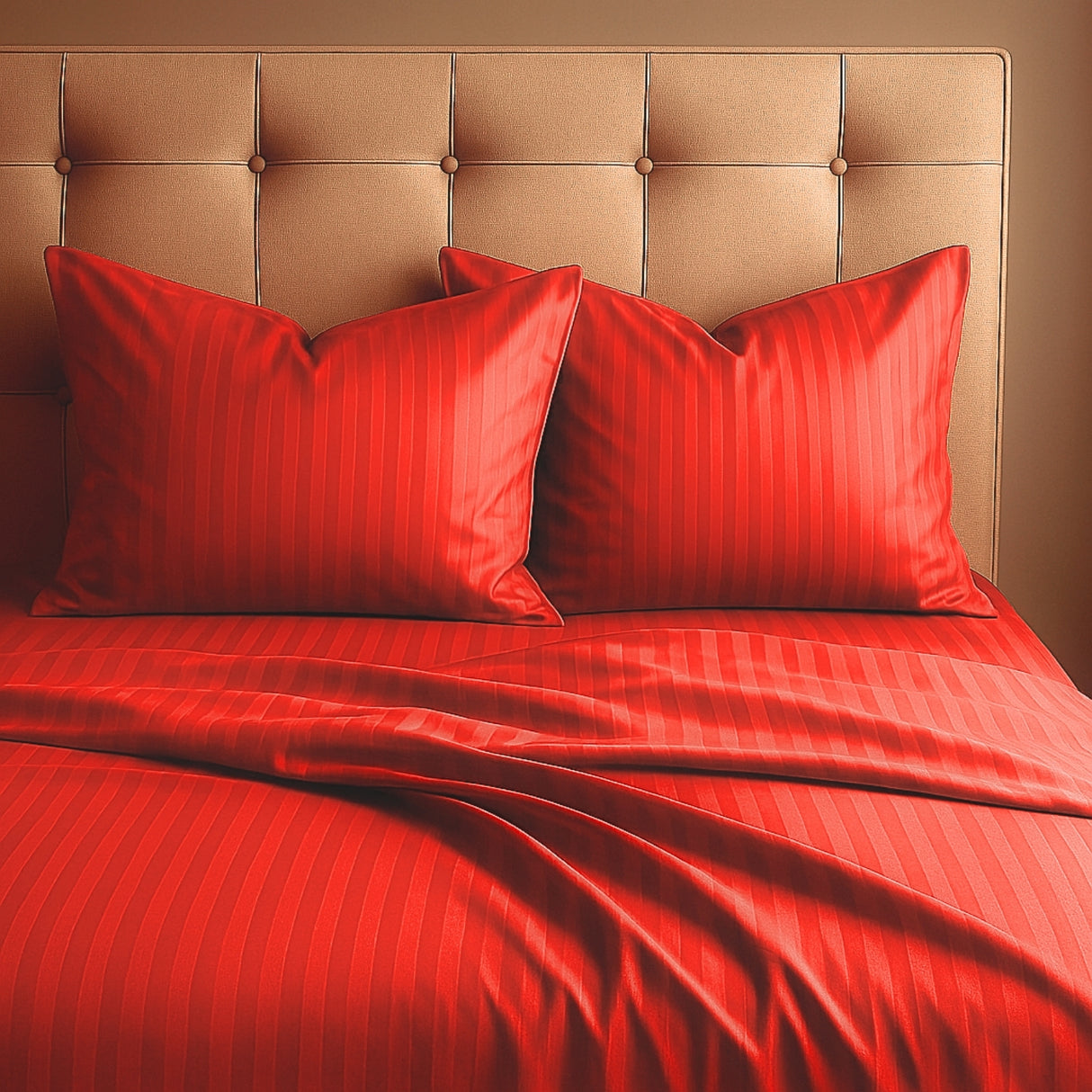 Juego de Sábanas Polialgodon Rojo Para Cama King 200 X 200 Cm Antiácaros y Antiarrugas - SABANAS | Bylmo