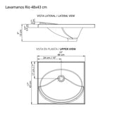 Kit Mueble con Lavamanos Flotante Godai Mitte Tambo 48x48cm Individual con Lavamanos de Sobreponer y con Un Cajón - MUEBLES PARA LAVAMANOS | Bylmo