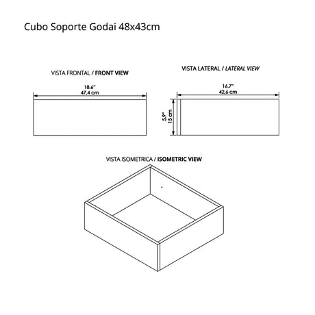 Kit Mueble con Lavamanos Flotante Godai Mitte Tambo 48x48cm Individual con Lavamanos de Sobreponer y con Un Cajón - MUEBLES PARA LAVAMANOS | Bylmo