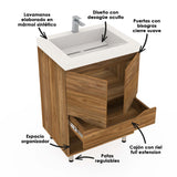 Kit Mueble con Lavamanos Valdez Gracia 63x86cm Individual con Lavamanos de Sobreponer y con Un Cajón - MUEBLES PARA LAVAMANOS | Bylmo