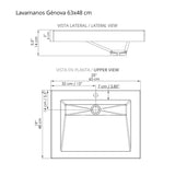 Kit Mueble con Lavamanos Valdez Gracia 63x86cm Individual con Lavamanos de Sobreponer y con Un Cajón - MUEBLES PARA LAVAMANOS | Bylmo