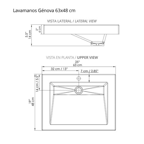 Kit Mueble con Lavamanos Valdez Gracia 63x86cm Individual con Lavamanos de Sobreponer y con Un Cajón - MUEBLES PARA LAVAMANOS | Bylmo