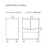 Kit Mueble con Lavamanos Valdez Gracia 63x86cm Individual con Lavamanos de Sobreponer y con Un Cajón - MUEBLES PARA LAVAMANOS | Bylmo