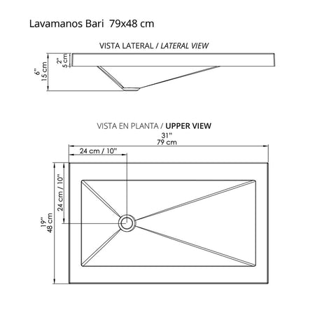 Kit Mueble con Lavamanos Flotante Misus Gracia 79x48cm Individual con Lavamanos de Sobreponer con Dos Cajones - MUEBLES PARA LAVAMANOS | Bylmo
