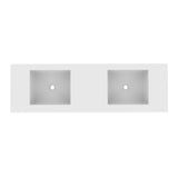 Kit Mueble con Lavamanos Flotante Macao Blanco 155x48cm Dobles con Lavamanos de Sobreponer con Dos Cajones - MUEBLES PARA LAVAMANOS | Bylmo