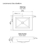 Kit Mueble con Lavamanos Flotante Picasso Austral 63x48cm Individual con Lavamanos de Sobreponer y con Un Cajón - MUEBLES PARA LAVAMANOS | Bylmo