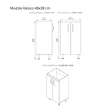 Kit Mueble con Lavamanos Basico Soder Mali 48x86cm Individual con Lavamanos de Sobreponer - MUEBLES PARA LAVAMANOS | Bylmo