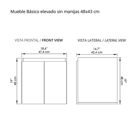 Mueble para Lavamanos Flotante Basico Soder Mali 48x48cm Individual con Mesón de Quartzone - MUEBLES PARA LAVAMANOS | Bylmo