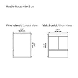 Mueble para Lavamanos Flotante Macao Gracia 48x48cm Individual con Mesón de Quartzone y con Un Cajón - MUEBLES PARA LAVAMANOS | Bylmo