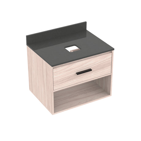 Mueble para Lavamanos Flotante Picasso Soder Mali 63x48cm Individual con Mesón de Quartzone y con Un Cajón - MUEBLES PARA LAVAMANOS | Bylmo