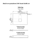Mueble para Lavamanos Otus Gracia 63x84cm Individual con Mesón de Quartzone y con Dos Cajones - MUEBLES PARA LAVAMANOS | Bylmo