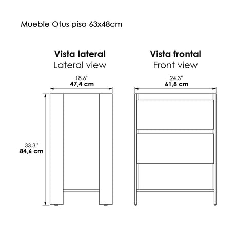 Mueble para Lavamanos Otus Gracia 63x84cm Individual con Mesón de Quartzone y con Dos Cajones - MUEBLES PARA LAVAMANOS | Bylmo