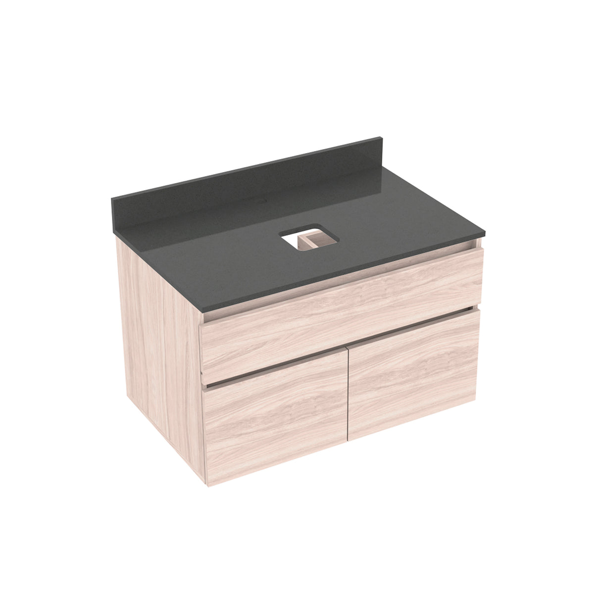 Mueble para Lavamanos Flotante Macao Soder Mali 79x48cm Individual con Mesón de Quartzone y con Un Cajón - MUEBLES PARA LAVAMANOS | Bylmo