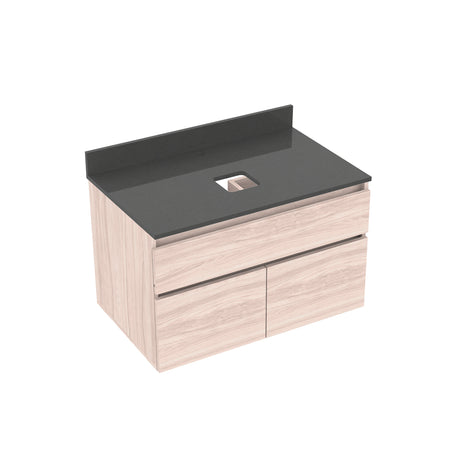 Mueble para Lavamanos Flotante Macao Soder Mali 79x48cm Individual con Mesón de Quartzone y con Un Cajón - MUEBLES PARA LAVAMANOS | Bylmo