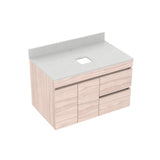 Mueble para Lavamanos Flotante Viteli Soder Mali 79x48cm Individual con Mesón de Quartzone y con Dos Cajones - MUEBLES PARA LAVAMANOS | Bylmo