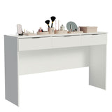 Tocador Carly Blanco 136x86cm de Tres Puestos con Tres Cajones sin Espejo y sin Sillas - TOCADORES | Bylmo