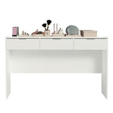 Tocador Carly Blanco 136x86cm de Tres Puestos con Tres Cajones sin Espejo y sin Sillas - TOCADORES | Bylmo