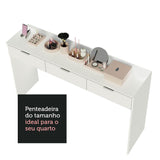 Tocador Carly Blanco 136x86cm de Tres Puestos con Tres Cajones sin Espejo y sin Sillas - TOCADORES | Bylmo