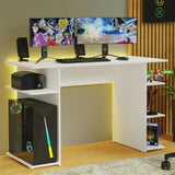 Escritorio Gamer Blanco 120x76cm con Organizador de Libros - ESCRITORIOS | Bylmo