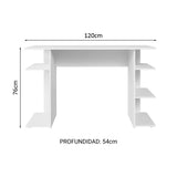 Escritorio Gamer Blanco 120x76cm con Organizador de Libros - ESCRITORIOS | Bylmo
