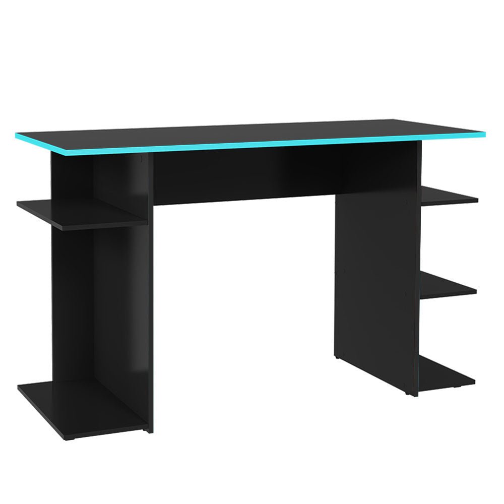 Escritorio Gamer Negro y Azul 120x76cm con Organizador de Libros - ESCRITORIOS | Bylmo