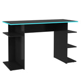 Escritorio Gamer Negro y Azul 120x76cm con Organizador de Libros - ESCRITORIOS | Bylmo