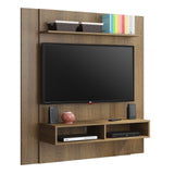 Panel de TV Arizona Marron 130x136cm para TV Hasta 50" Pulgadas con Ranuras para Cables y con Dos Compartimientos - MUEBLES DE TV | Bylmo