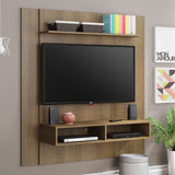 Panel de TV Arizona Marron 130x136cm para TV Hasta 50" Pulgadas con Ranuras para Cables y con Dos Compartimientos - MUEBLES DE TV | Bylmo