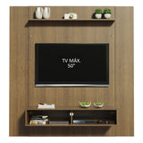 Panel de TV Arizona Marron 130x136cm para TV Hasta 50" Pulgadas con Ranuras para Cables y con Dos Compartimientos - MUEBLES DE TV | Bylmo