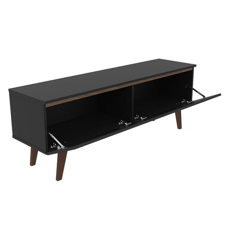 Rack de TV Le Mans Marron y Negro 136x50cm para TV Hasta 55" Pulgadas y con Un Compartimiento - MUEBLES DE TV | Bylmo