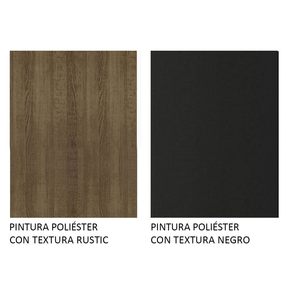 Combo Mueble y Panel de TV Le Mans Negro y Marron 136x72cm para TV Hasta 55" Pulgadas con Ranuras para Cables y con Dos Compartimientos - MUEBLES DE TV | Bylmo