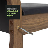 Combo Comedor y Sillas Medelin Marron y Negro 136x76cm Rectangular de Seis Puestos con Seis Sillas - COMEDORES | Bylmo